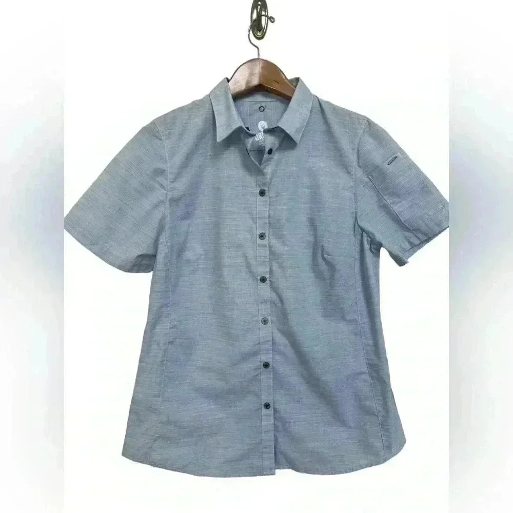 Chef Works Urban Collection Women’s Blue Button Up  Shirt Size Medium
